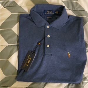 Blue Custom Slim-Fit Polo by Polo Ralph Lauren